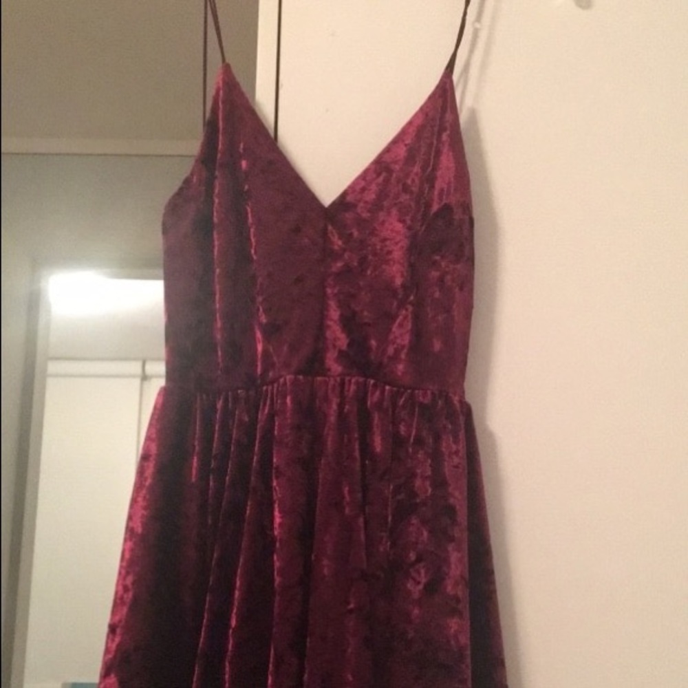 UO Burgundy Velvet Romper